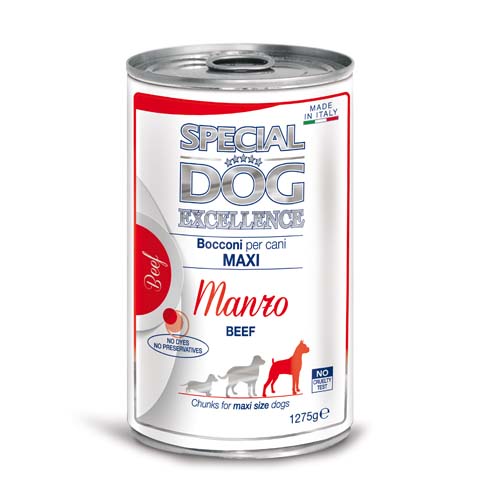 MONGE SPECIAL DOG EXCELLENCE MAXI ADULT marha darabkák 1.275g konzerv