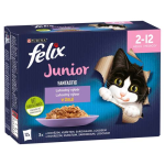 FELIX Fantastic Junior Multipack 12x85g marhahús, csirke, szardínia, lazac zselében